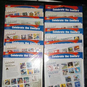 USPS Celebrate the Century 1900’s-1990's 10 Sealed Boards w/10 Stamps Each